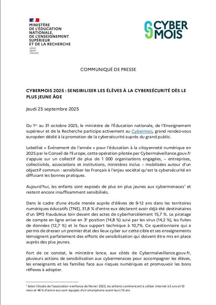 Communiqué 25/09/25